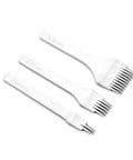 3 2 5 10 Prong Leather Punch Tool Set Pro Grade With White Steel Chisel Kit And Smooth Polished Handles For Precise Spacing