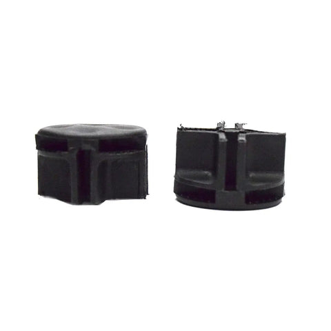 Close-up of black ABS connectors from the 32 Piece Cube Connector Kit For Plastic Wire Cube Organizer System ABS Connectors For Modular Closet Storage And Wire Shelf Build Black Finish DIY Friendly Easy To Install Fully Adjustable Shelving System For Home Garage And Office, showing top and side views.