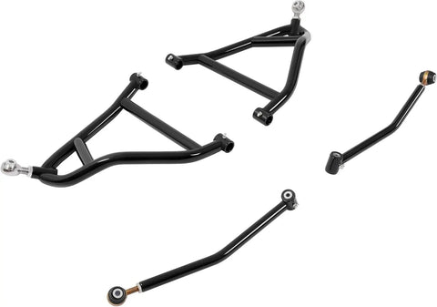 Rear Radius Arms High Clearance For Maverick DPS XMR XRS MAX 2013 2016 Upgrade A Arms With 1.5 Inch Additional Clearance And Heavy Duty Steel Construction Fits Up To 30 Inch Tires Off Road Upgrade Accessory, black steel arms