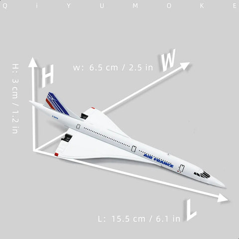 Concorde Diecast Airplane Model 1/400 Scale With Stand All Metal Air France Plane Collectible Cool Desk Piece For Display Or Shelf Realistic Painted Metal Jet Souvenir.