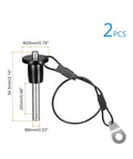 Two Pack 304 Stainless Steel Ball Locking Pins With Quick Release Push Button And 24 Cm Lanyard Cable 6 mm Diameter 25 mm Usable Length Heavy Duty Rust Resistant Easy Release Pins For Machinery And Fixtures