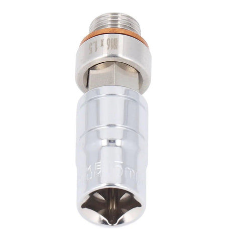 Upgrade Your Ride With This Heavy Duty Stainless Steel Oil Pan Drain Plug For M16x1.5 Threads Durable Repair Kit That Stops Leaks And Keeps Your Car Running Smooth Like A Dream Without Breaking The Bank or Losing Oil Fast. M16x1.5 stainless steel oil drain plug close-up