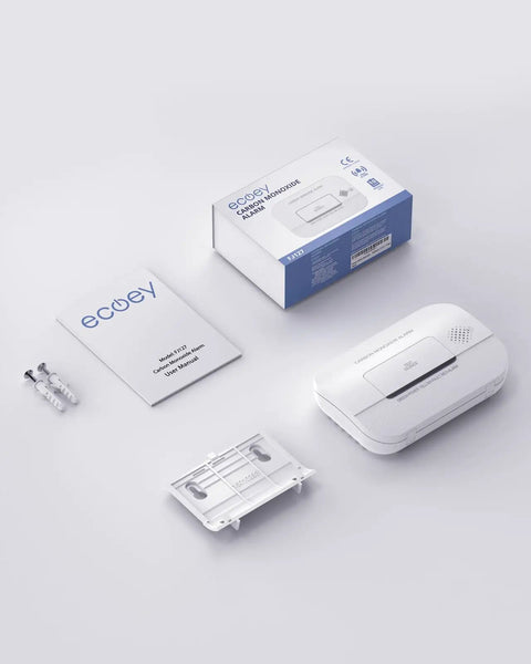 Carbon Monoxide Detectors 10-Year CO Detector With Human Alarm Sounds And Test Button For Home Safety in box with manual and mount