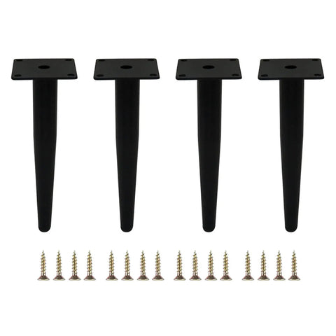 Heavy Duty Iron Furniture Caster Legs With Ball Bearing Wheels Roll Easy On Carpet Or Hardwood Raise Couches Beds And Tables Quick Install Set of four caster legs with screws.
