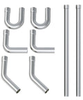 A-KARCK 8-piece 2.5-inch stainless steel mandrel bends and straight exhaust pipes kit, 304 SS universal fit