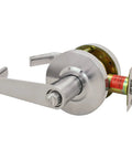 Grade 2 Heavy Duty Cylindrical Lever Lockset ADA UL Listed Satin Chrome US26D Entry Reversible For Left Or Right Doors