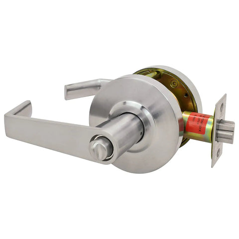 Grade 2 Heavy Duty Cylindrical Lever Lockset ADA UL Listed Satin Chrome US26D Entry Reversible For Left Or Right Doors