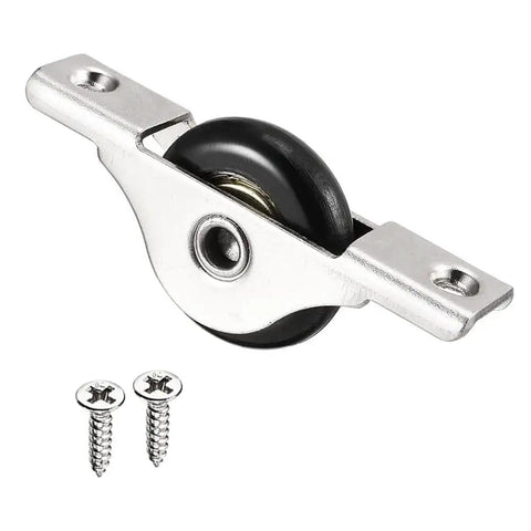 Heavy Duty Sliding Door Roller Replacement Kit Featuring 29mm Black Nylon Wheel And Electroplated Steel Housing For Super Slick Glide Motion On Garden Patio Doors And Window Rollers Pack Of Two, includes black wheel and screws.