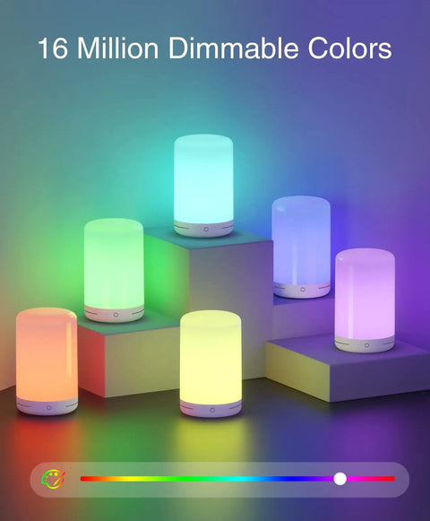 Smart WiFi Desk Lamp With Alexa And Google Assistant Voice Control App Remote Dimmable LED Light With Multi Color Vibes display