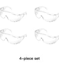4 Pack Anti Fog Clear Lens Safety Glasses That Fit Over Eyeglasses With Wraparound Side Shields, 4-piece set