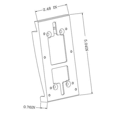Dimensional diagram of Vinyl Siding Mount For Video Doorbell 2020 2 3 4 3Plus 4Plus No Tilt Fixes Angled Install And Keeps Your Doorbell Level On Standard Vinyl Siding For Outdoor Home Security And Easy Setup