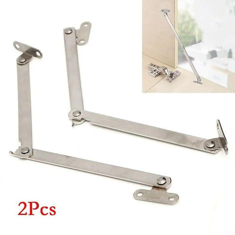 Rock Solid Stainless Steel Cabinet Door Lift Support Hinges With Smooth Glide Folding Lid Stay For Cupboards 2 Pack visible