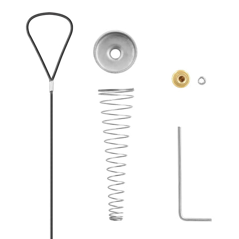 Components of 2 Pack Gate Latch Cable Kit With Black Springs Adjustable Door Latch Opener For Metal Or Wooden Fences And Garden Gates