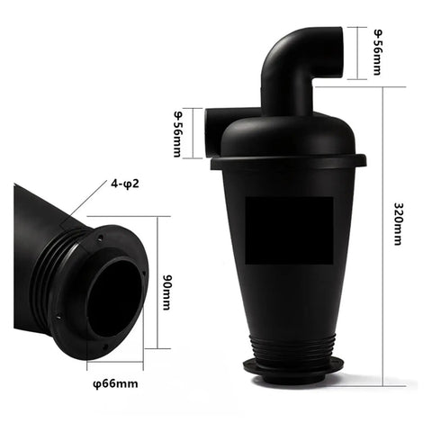 Dimensions of Turbocharged Vacuum Dust Collector Cyclone Separator For DIY Woodworking And Industrial Use Dual Filter System