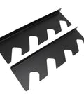 Top Shelf Heavy Iron Shovel And Rake Holder Wall Mounted Shed Tool Rack Rust Proof Open Design quick grab tool rack features a sturdy black finish.