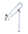 Foldable Toilet Grab Bar With Flip Up Design, Non Slip Stainless Steel Bathroom Safety Rails, white night glow nylon grip