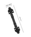 Black iron alloy handle from Sliding Barn Door Handles Set, 2 Pack No Drill Install, showing detailed view with dimensions.