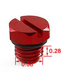 GM Duramax Diesel Fuel Filter Bleeder Screw Replacement, Billet Aluminum Red, durable replacement for 2001-2017 models, size 0.28" x 0.38"