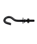 4 Pack Round Eyelet Hook Bolts M8 Long Shank Stainless Steel 304 Corrosion Resistant Heavy Duty Hook Bolts for Indoor Outdoor Use Ideal For Marine, Garage Or Workshop Applications. black round eyelet hook bolt with nut and washer