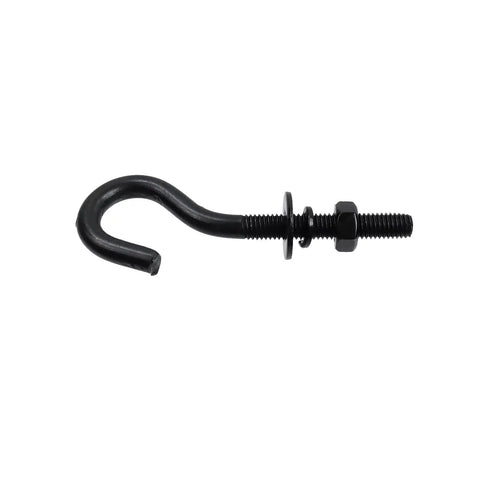 4 Pack Round Eyelet Hook Bolts M8 Long Shank Stainless Steel 304 Corrosion Resistant Heavy Duty Hook Bolts for Indoor Outdoor Use Ideal For Marine, Garage Or Workshop Applications. black round eyelet hook bolt with nut and washer
