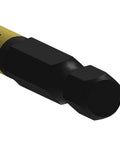 Close-up of One Quarter Inch Shelf Jig Bit With Quick Connect Shank For Drills And Drivers, Pro Grade High Speed Steel for clean holes.
