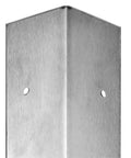 Close-up of Beefy Stainless Steel Corner Shield With Fasteners 2 By 48 Inch Wall Corner Protector Heavy Duty Edge Guard