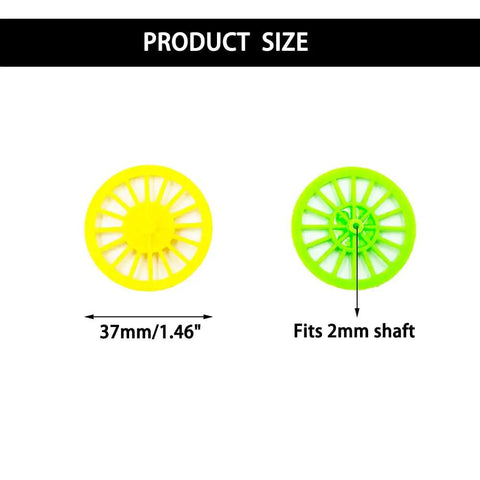 Dope 60 Piece Vintage Plastic Wheels Set With 30 Piece Metal Axles For RC Cars Trucks And Airplanes 37mm wheel size fits 2mm shafts
