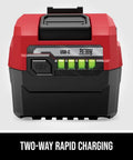 Heavy Duty Dual Purpose Beast Mode 12 Volt 4 Amp Hour Lithium Ion Power Tool Battery With 60W Usb Type C Pd Rapid Charging Port front view with LED fuel gauge.