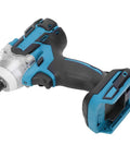 Klanata Brushless Impact Wrench With 520 Nm Torque And Tungsten Steel Shaft, Heavy Duty Cordless Electric Screwdriver Tool Compatible With 21V Battery side view showing handle and battery slot.