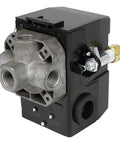 Workhorse Air Compressor Pressure Switch With Unloader Valve 95 To 125 PSI Four Port One Quarter Inch Npt Connections