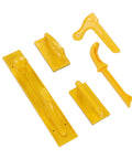 Pro Grade Five Piece Push Block Set For Woodworking Safety With Angled And Offset Handles ABS Blocks High Visibility Yellow