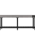 Heavy Duty Welding Fixture Table With Sweet Storage Shelf, 96 By 48 Inches, steel frame with precision holes and lower shelf.
