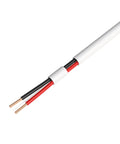 Budget Friendly 500ft Solid 22 Gauge 2 Conductor Alarm CCA Cable For Copper Clad Aluminum Low Voltage Wiring For Burglar Alarms Fire Detectors Security Stations And Doorbells 22AWG close-up view