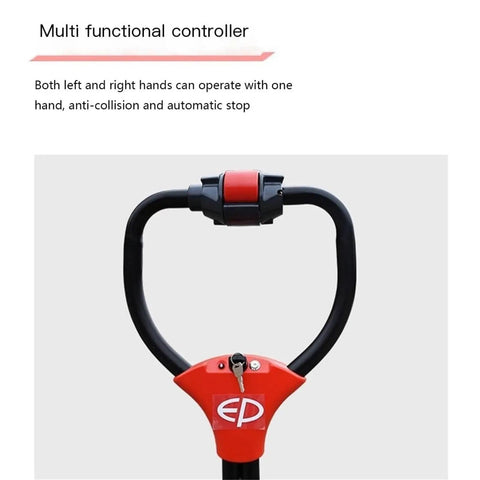 Multi functional controller of Super Duper Heavy Duty 3300 Lb Manual Pallet Jack With Fully Electric Lift for easy operation.