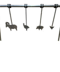 DIY AR500 Silhouette Target Swingers Eight Piece NRA IHMSA Compatible Set with animal silhouettes, unpainted, unwelded