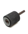 Solid Workhorse One Inch Rubber Expanding Drum Sander With One Quarter Inch Mandrel Rotary Sanding Attachment, close-up view.