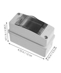 Weatherproof Electrical Junction Box With Transparent Cover For Outdoor Industrial Control Panels And Power Enclosures, IP65 Rated, dimensions labeled