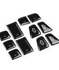 Clean 11 Piece Interior Window Switch Covers And Door Control Button Trim Kit For Tesla Model 3 And Model Y 2017 To 2023, black plastic pieces