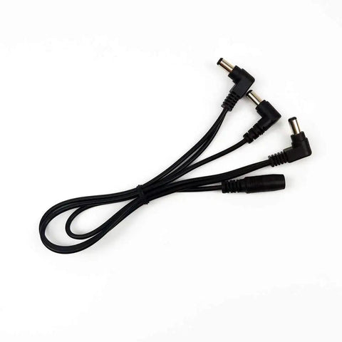 1 To 3 Way Daisy Chain Cable For Guitar Effects Pedals, 9V DC Power Splitter Cable With 3 Plug Outputs, Black Heavy Duty