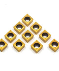 CCMT09T304 Carbide Turning Inserts Multilayer Coated For CNC Lathe Replacement Cutters shown in a front view