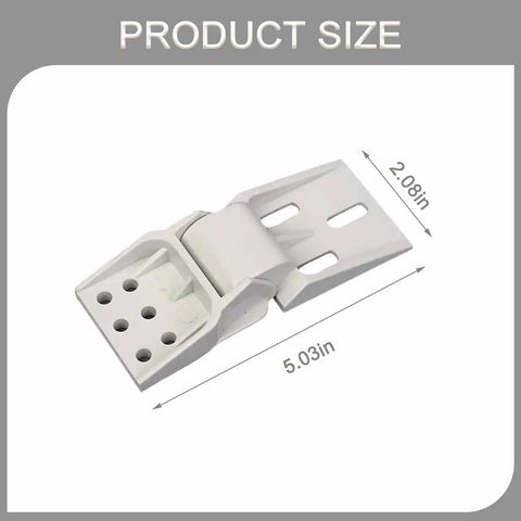 Two Pack Chest Freezer Plastic Hinge Universal Replacement With Screw For Secure Smooth Operation Easy Installation Durable High Quality Plastic Hinge Fits Most Chest Freezers And Keeps Lid Gaps Aligned white hinge.