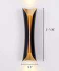 Modern Metal Curl Wall Sconce Indoor Lighting For Hallways Bedrooms Living Rooms Dope Night Light, black and gold, 21/30 inch