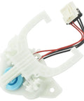 Heavy Duty Washer Shift Actuator Replaces Wh03x30517 For GE Machines, white plastic shifter with blue roller and wires.