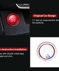 Audi Slick Red Engine Start Button Cover Stickers For A4 A5 A6 A7 Q5 Models metal trim decor installation view