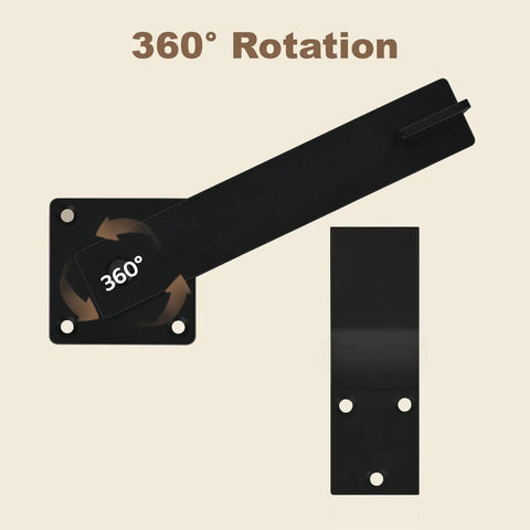 6 Inch Barn Door Flip Latch For Fence Gate Hardware And Shed Doors 360 Degree Rotating Lock Matte Black Finish shown in 360° rotation.