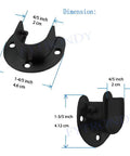 Stainless Steel Three Quarter Inch Wardrobe Closet Rod Bracket U Shaped Open Socket Bracket For Shower Curtain Rod Ends Supports Flange Black Edition Beefy Rock Solid Durable Easy Install black bracket dimensions