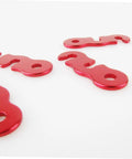Six Piece Aluminum Cord Buckles For Tent Ropes Quick Knot Adjusters Antislip Tighteners Outdoor Gear shown from above