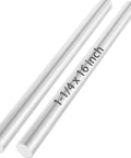 2-Pack 1-1/4 Inch Aluminum Rod, 16 Inch Round Bar Stock 6061 Solid Extruded Aluminum Bar for Industrial and DIY Use