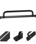2 Pack Black Aluminum Barn Door Pull Handles 21.2 cm Long, Rustproof Metal With Smooth Edges, detail with screws and handle.