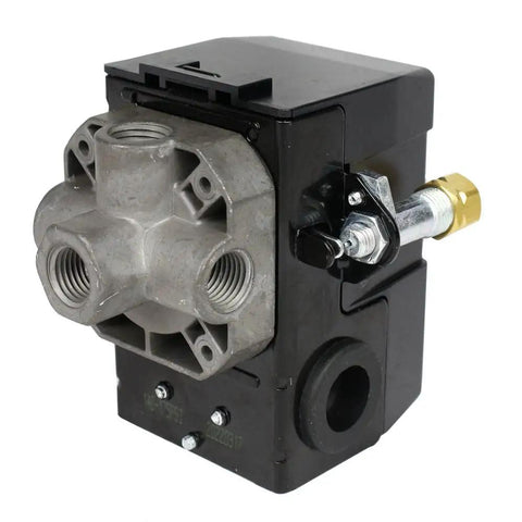 Air Compressor Pressure Switch Replacement Valve With Unloader For Four Port Systems 145 To 175 PSI Black Durable Control Unit